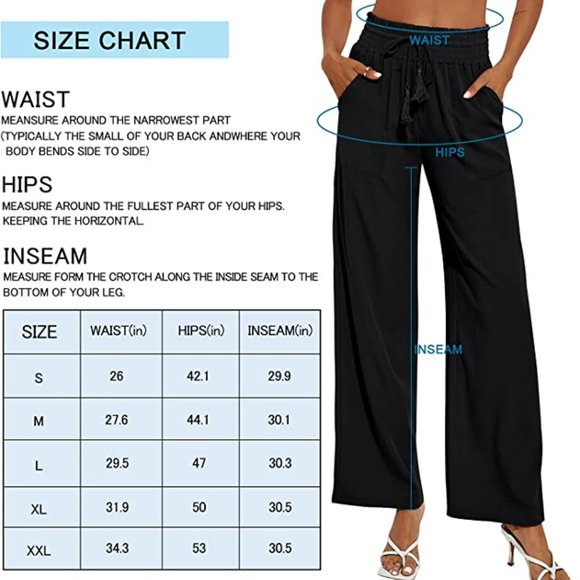 Black Linen Drawstring Pants - Picture 3 of 3